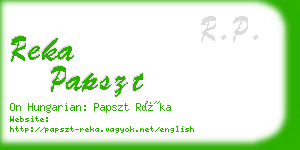 reka papszt business card